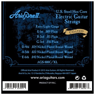 Corzi chitară electrică Aria Pro II AGS-800C-XL Coated Extra Light – 08-38 - Img 2