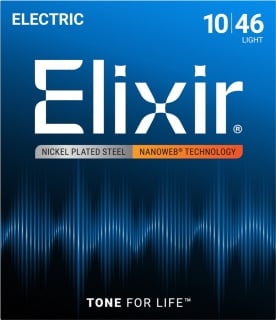Corzi chitară electrică Elixir Nanoweb 10-46 – Nickel Plated Steel Light
