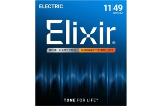 Corzi chitară electrică Elixir Nanoweb 11-49 Medium – Nickel Plated Steel