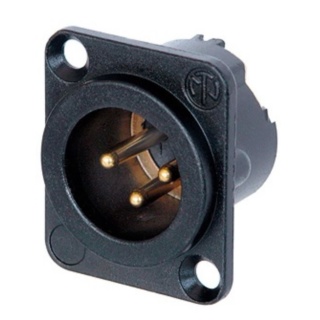Conector XLR Tata de Panou cu 3 Pini si Protectie RF Neutrik NC3MD-LX-B