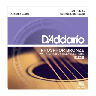 Corzi chitară acustică D’Addario EJ26 Phosphor Bronze Custom Light – 11-52