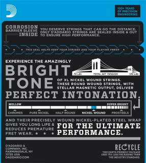 Corzi chitară electrică D’Addario EXL140 Regular Light Top / Heavy Bottom – 10-52 - Img 2