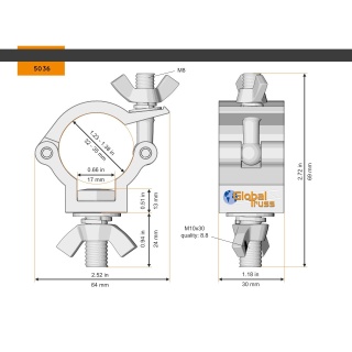 Prindere 32-35/30/75kg Global Truss 5036-B - Img 2