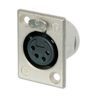 Conector XLR Mama de Panou cu 4 Pini Neutrik NC4FP-1