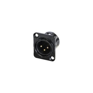 Conector XLR tată cu 3 pini de panou Rean RC3MDL-B