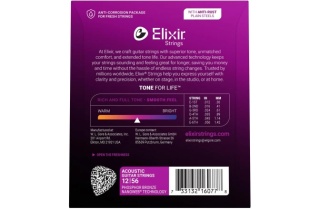 Corzi chitară acustică Elixir Phosphor Bronze Nanoweb 12-56 Medium - Img 2