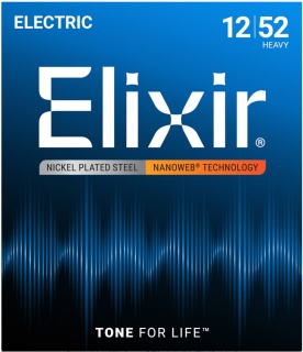 Corzi chitară electrică Elixir Nanoweb 12-52 Jazz Light – Nickel Plated Steel