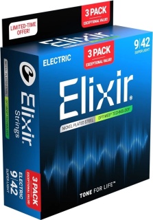 Corzi Chitară Electrică Elixir Optiweb 16550 Super Light 3-Pack – Nickel Plated Steel, Coating Optiweb, 6 Corzi, .009-.042, Set 3 Bucăți - Img 2