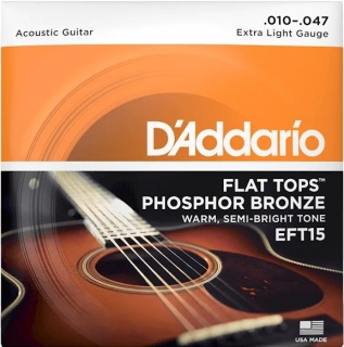 Corzi de chitara Acustica - D'Addario EFT15 - Extra Light