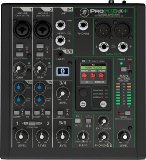 Mixer Mackie ProFX6v3+ 6 Canale Onyx USB-C 192kHz Bluetooth GigFX+