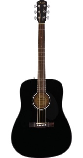 Chitară Acustică Fender CD-60S Dreadnought WN Black – Molid Masiv, Mahon, Tastieră Nuc