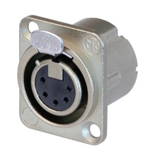 Conector XLR Mama de Panou cu 5 Pini cu Protectie RF Neutrik NC5FD-LX