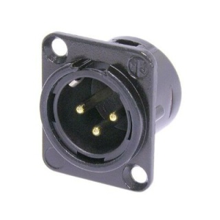 Conector XLR Tată Panou Neutrik NC3MD-L-B-1 Black Gold