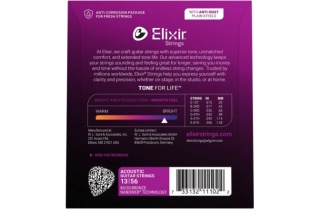 Corzi chitară acustică Elixir 80/20 Bronze Nanoweb 13-56 Medium - Img 2