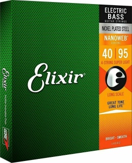 Corzi chitară bass Elixir Nanoweb 40-95 Super Light Long Scale