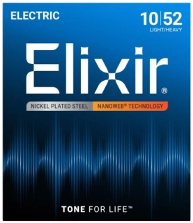 Corzi chitară electrică Elixir Nanoweb 10-52 Light/Heavy – Nickel Plated Steel