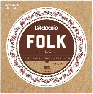 Corzi de chitara - Silver-Wound/Clear Nylon - D'Addario EJ32C