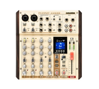 Mixer Phonic AM6GE Gold Edition 6 Can. USB Bluetooth TF