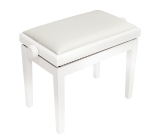 Scaun Pian Audio Stock HY-PJ023 – Reglabil, Alb Lucios, Imitație Piele Albă