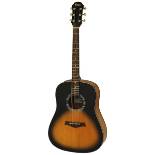 Chitară Acustică Dreadnought Fiesta FST-D65 – By Aria, Top Spruce, Gât Catalpa, Tastieră Techwood, Basswood, Scalã 650mm, 20 Freturi, Finisaj Tobacco Sunburst