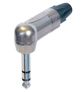 Conector Jack 6.3 mm Neutrik NP3RX stereo unghi 90°