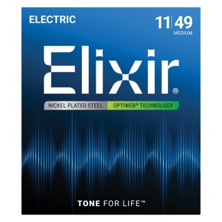 Corzi chitară electrică Elixir Optiweb 11-49 Medium – Nickel Plated Steel