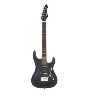 Chitară Electrică Aria Pro II MAC-STD MBK – MAC Series, Basswood Carved Top, Maple Heel-Less, Rosewood 9.5", SSH AST-1/APH-1, ASB-1 Tremolo, 648mm, 24 Freturi, Metallic Black