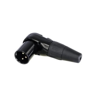Conector XLR tată la 90º cu 3 pini Rean RC3MR-B