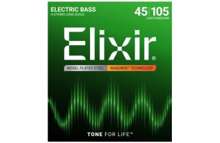 Corzi chitară bass Elixir Nanoweb 45-105 Long Scale