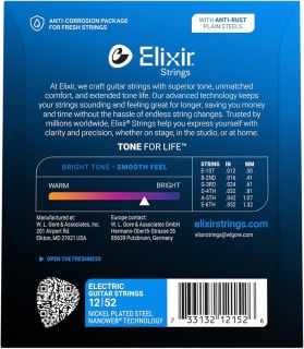 Corzi chitară electrică Elixir Nanoweb 12-52 Jazz Light – Nickel Plated Steel - Img 2