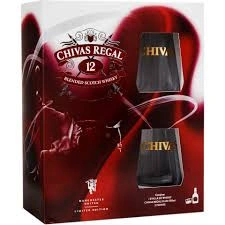 Whisky Chivas Regal 12YO, Blended 40%, 0.7l +2 Pahare - Img 2