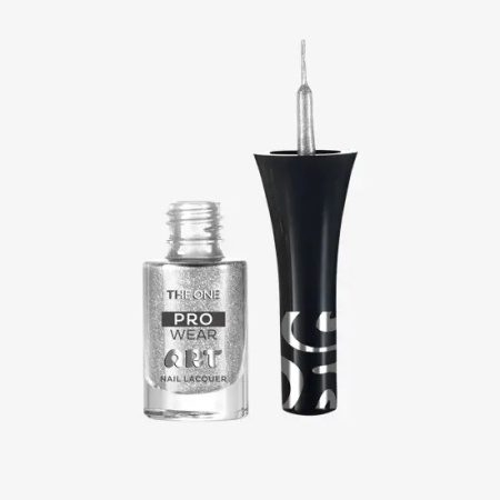Ojă cu pensulă subţire pentru nail art THE ONE Pro Wear Silver Metallic - Img 2