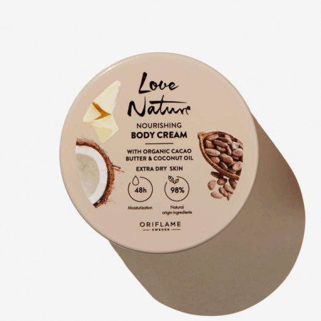 Cremă de corp hrănitoare cu unt de cacao &amp; ulei de nucă de cocos organice - Img 4