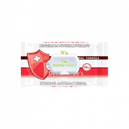 Servețele umede. Doctor Wipe cu efect antibacterian. puternic 72 buc - Img 2