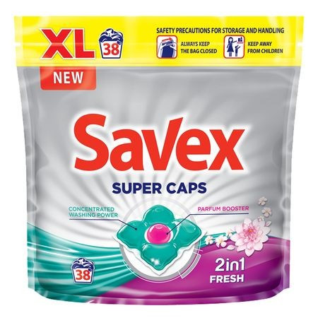 Detergent capsule SAVEX Parfum Lock 2IN1 Fresh, 38 spalari