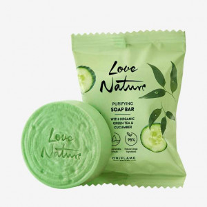 Săpun purificator cu ceai verde & castravete organic Love Nature