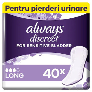 Absorbante zilnice pentru incontinenta urinara Always Discreet Liners Large 40 buc