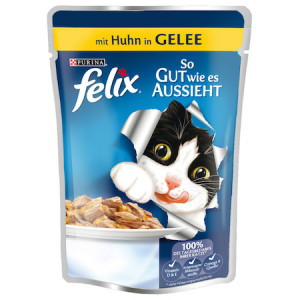 Hrana umeda pentru pisici, Felix Fantastic, Pui in aspic, 85g