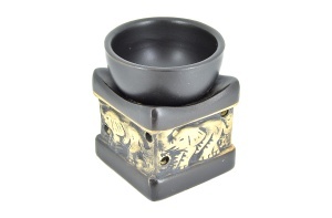 Suport ceramic pentru aromaterapie „Templul Elefanților” – negru