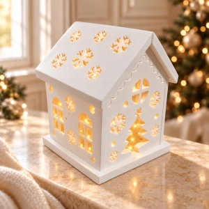 Căsuță decorativă de sărbători din praf ceramic