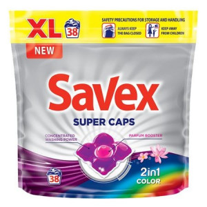 Detergent capsule SAVEX Parfum Lock 2IN1 Color, 38 spalari