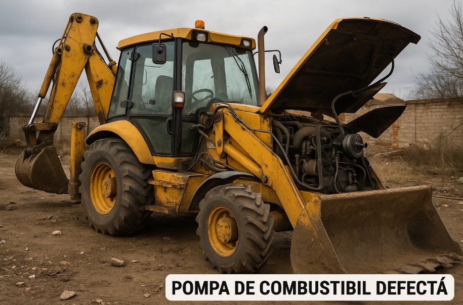Poveste: cum a rămas un buldoexcavator pe șantier din cauza unei pompe de combustibil ignorate