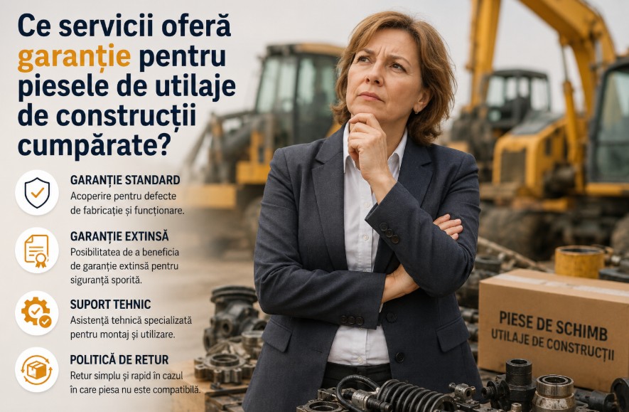 Ce servicii oferă garanție pentru piesele de utilaje de construcții cumpărate?