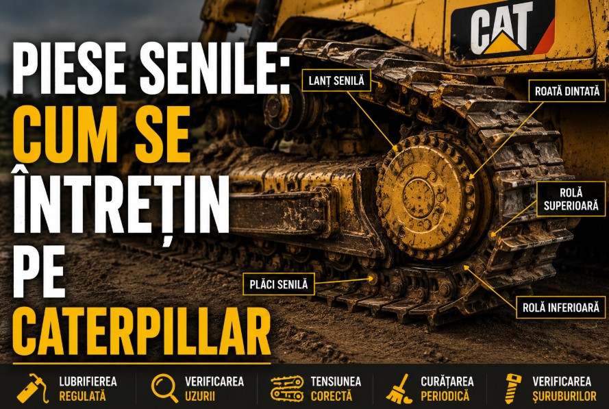 Piese șenile Caterpillar – uzură, verificare și întreținere corectă