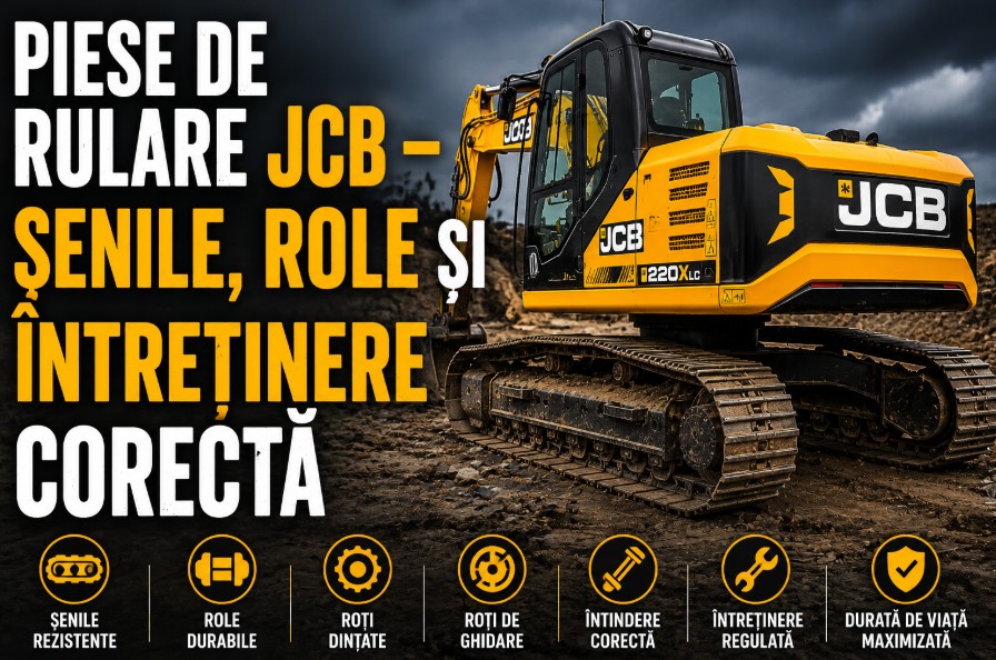 Piese de rulare JCB – șenile, role și întreținere corectă