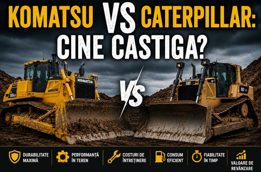 Caterpillar vs Komatsu – care utilaje sunt mai fiabile?