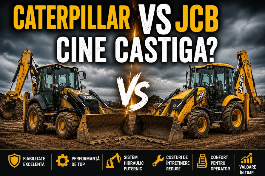 JCB vs Caterpillar – diferențe de întreținere între utilaje