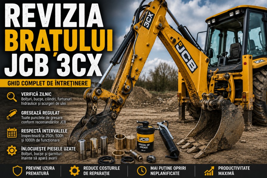 Revizia brațului de buldoexcavator JCB 3CX – Tot ce trebuie să verifici pentru o funcționare fără probleme