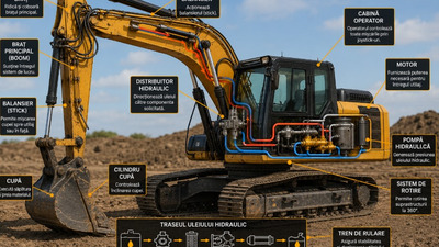 Sistemul hidraulic la utilaje – explicație simplă. Cum funcționează și de ce este atât de important?