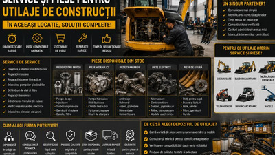 Ce firme oferă service și piese pentru utilaje de construcții în aceeași locație?